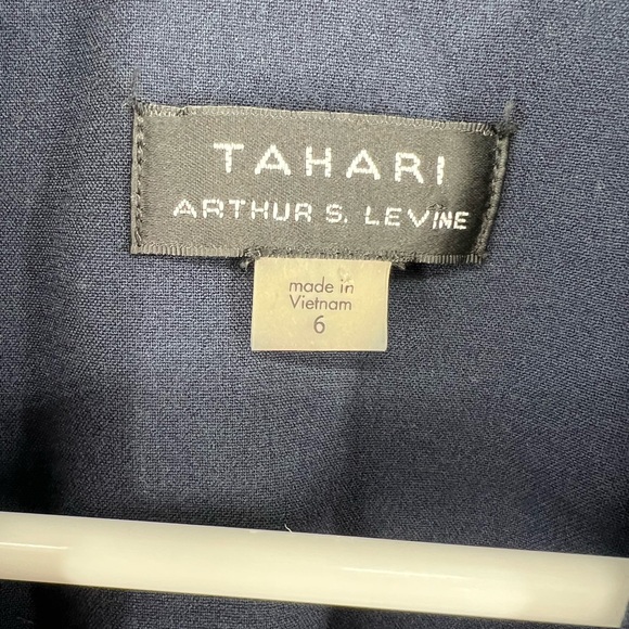 Tahari sleeveless navy double button blazer dress 6 knee length office workwear - Picture 6 of 10